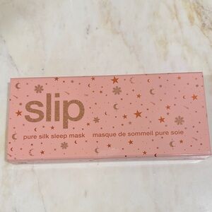 New - Slip Silk Sleep Mask in Pink with Gold Accents